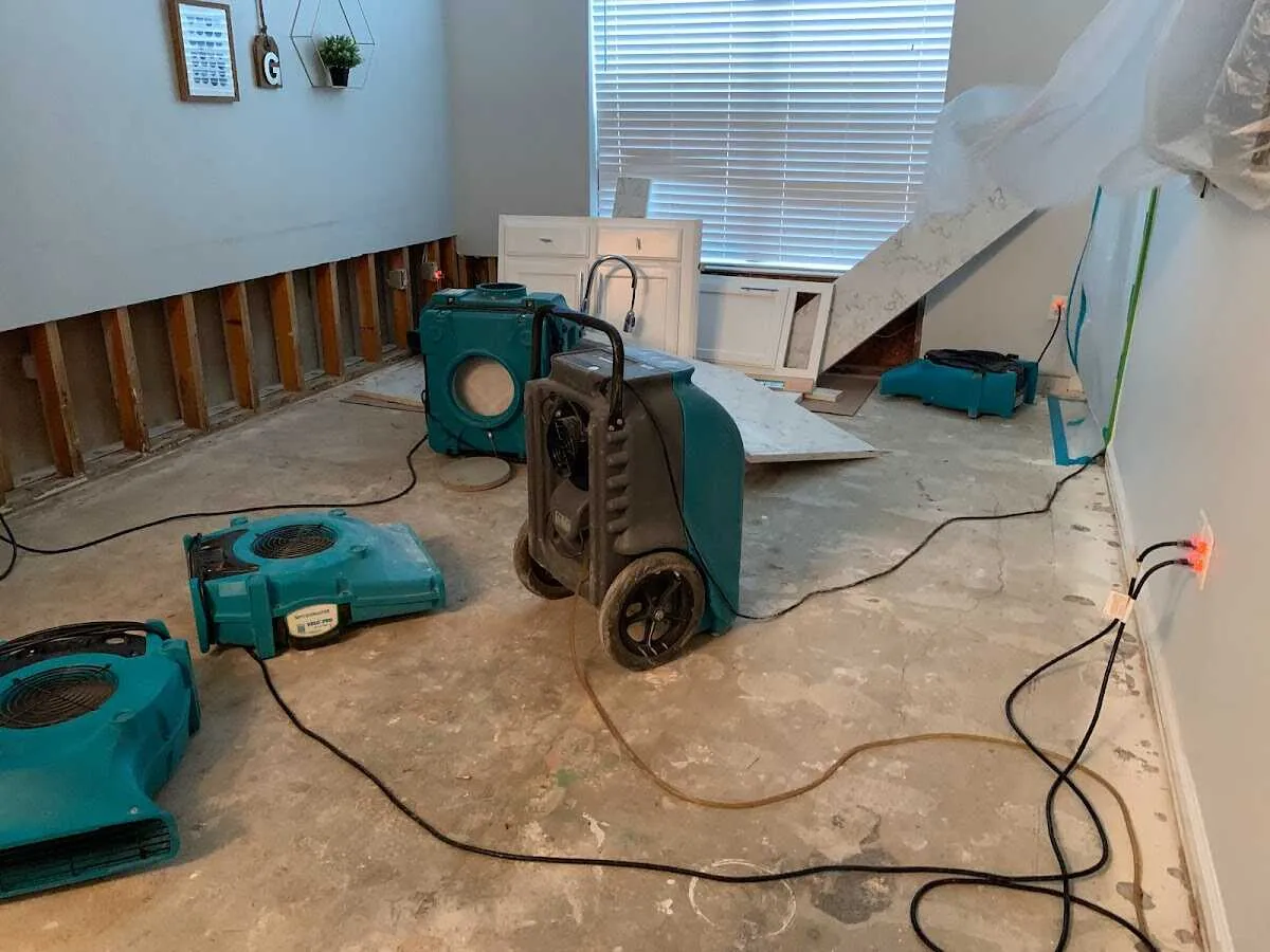 Dehumidifier in flood-cut room for Water Extraction & Removal in Morgan Hill